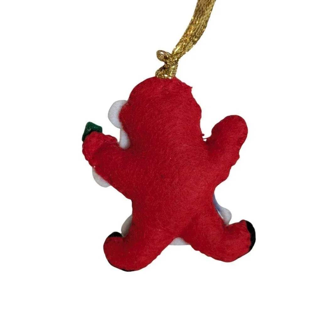 Vintage Felt Christmas‎ Ornaments Handmade Santa Angel Snowman Set of 4